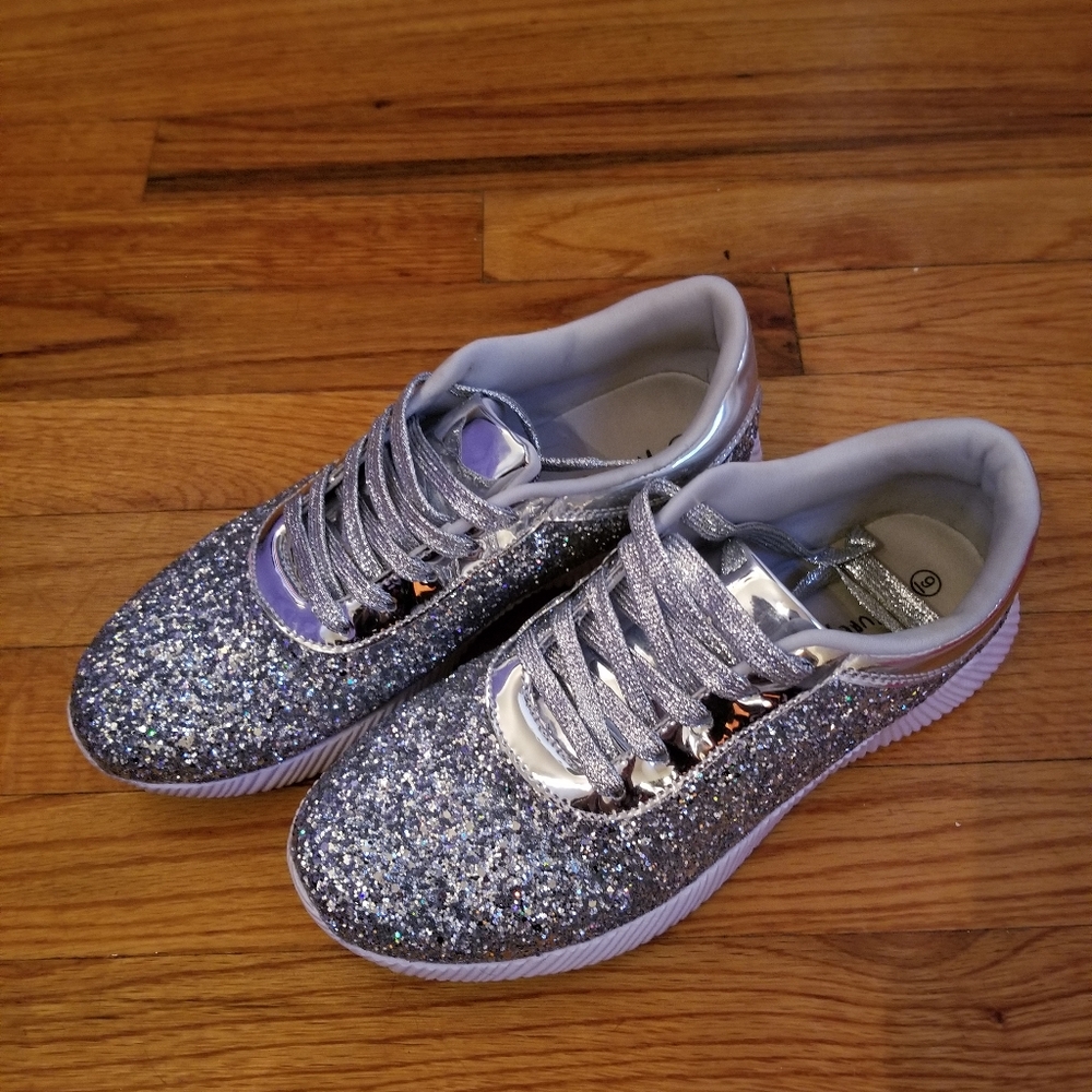 Silver Glitter Sneakers